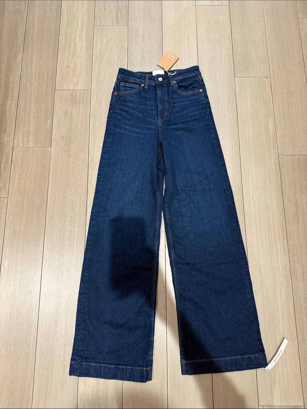 Reformation Super Stretch High Rise Wide-Leg Women's Jeans in Dark Indigo